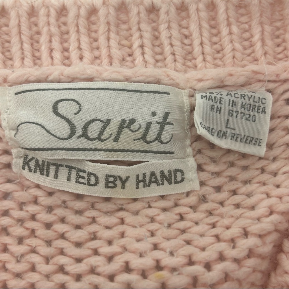 VINTAGE 80s SARIT Hand Knit Cardigan - Picture 5 of 5